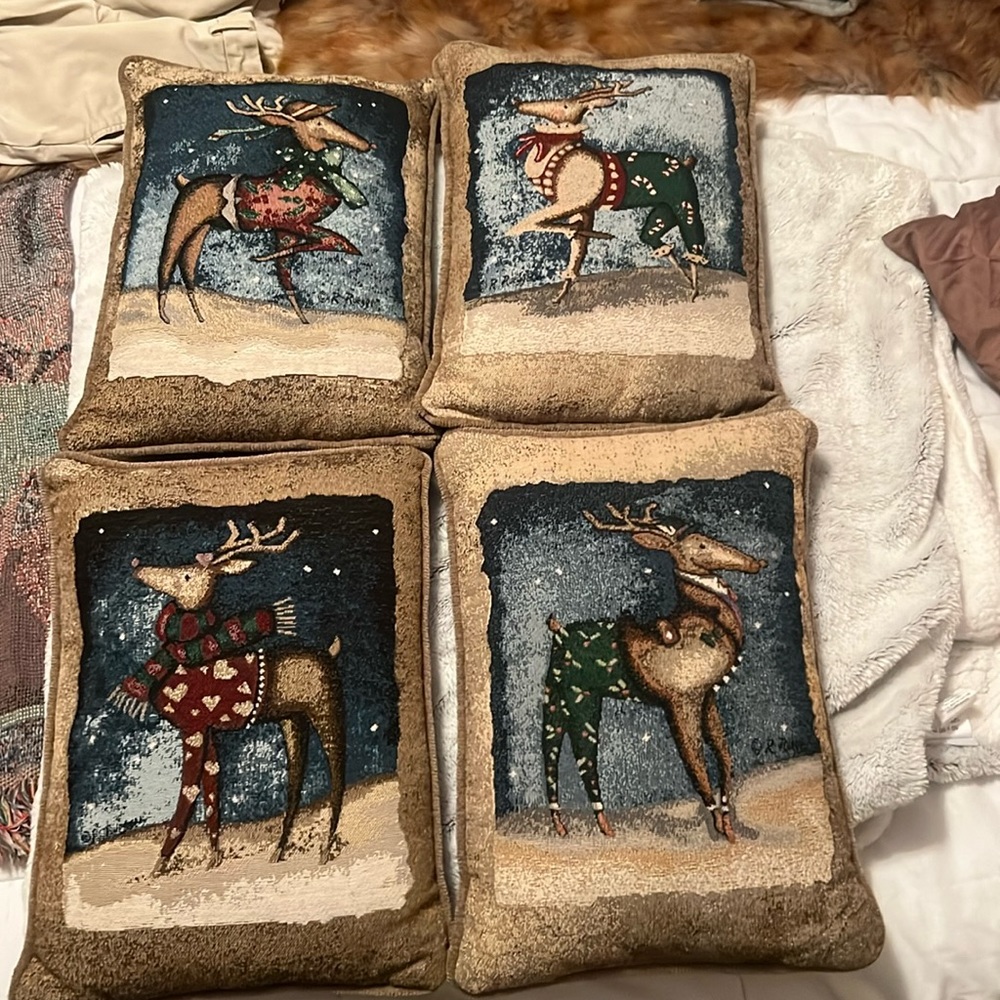 Set of 4 Christmas pillows!
